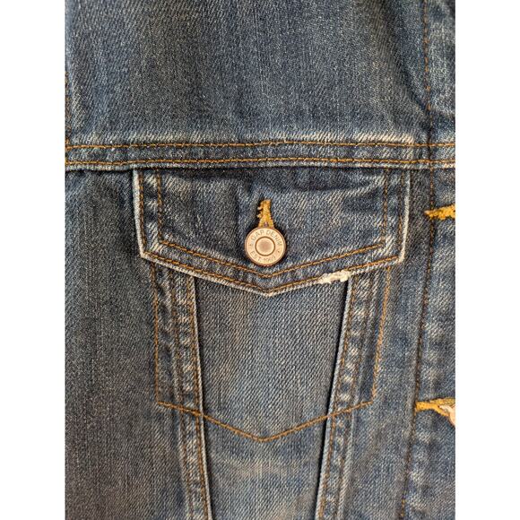 GAP Icon Sherpa Denim Jacket Women’s Small – Medium Indigo Cotton - Picture 4 of 10
